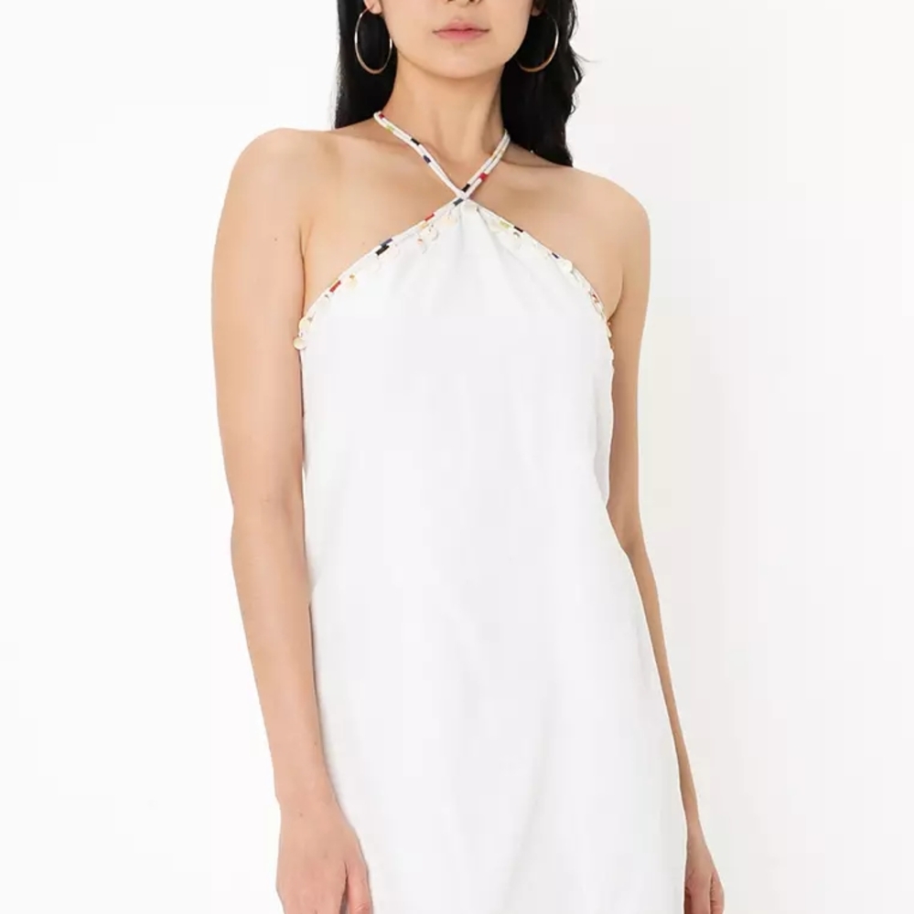 NWT Zara White Halter Neck Dress